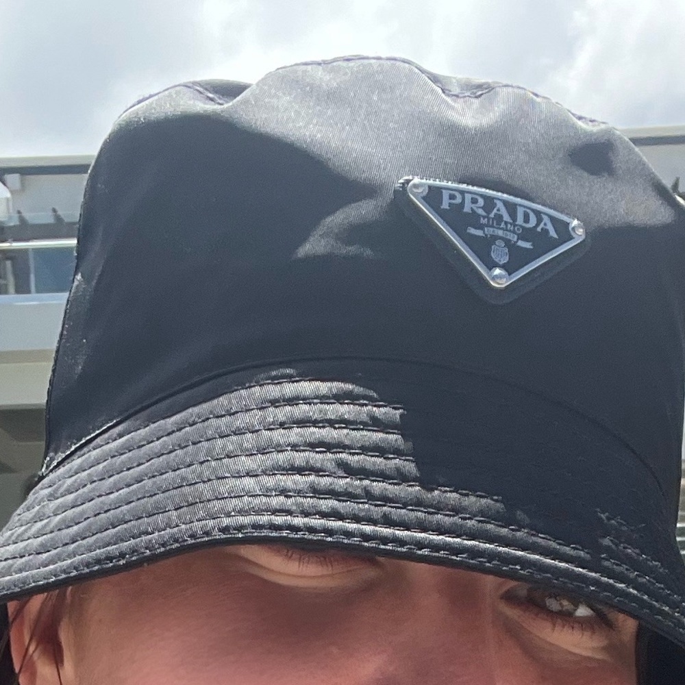Lightly worn black Prada bucket hat size large